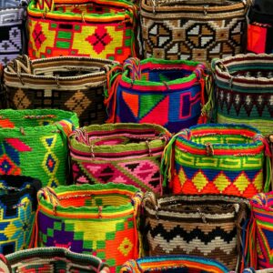 eSIM Colombia assorted-color woven basket lot