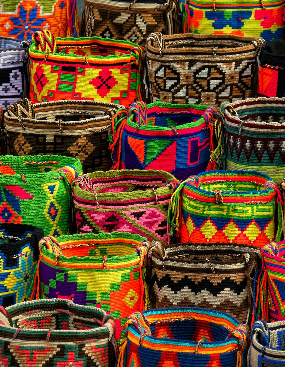 eSIM Colombia assorted-color woven basket lot
