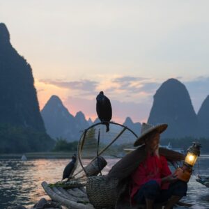 eSIM China woman riding boat